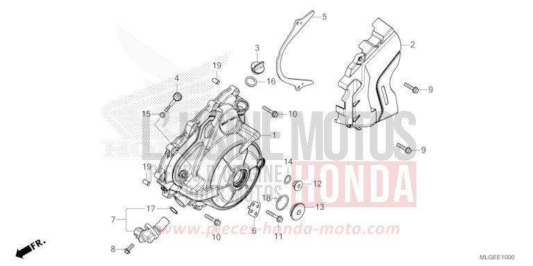 GENERATORABDECKUNG von Africa Twin DCT MAT IRIDIUM GRAY METALLIC (NHC64) von 2023